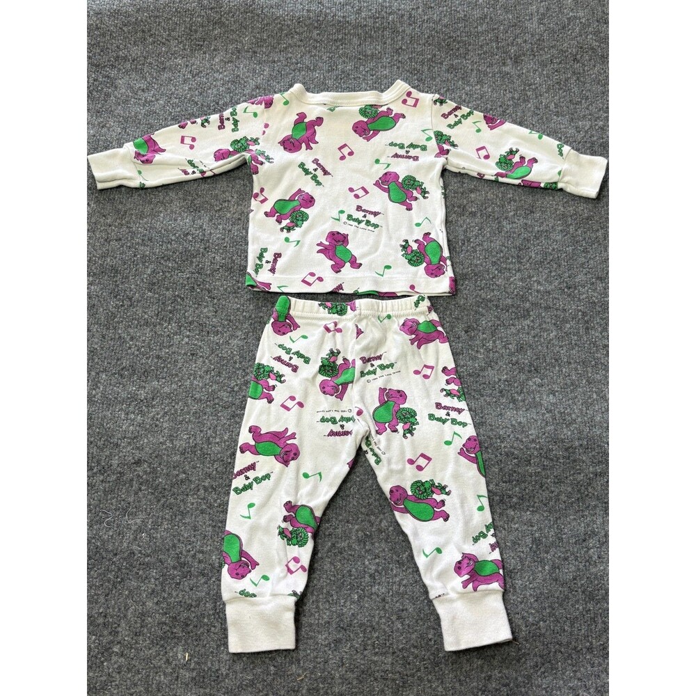 Vintage 90s Barney & Friends Two Piece Set Barney Baby Bop Toddler 2 - 3 T 1993